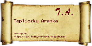 Tepliczky Aranka névjegykártya